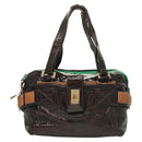 Chloe Hand Bag Enamel Brown Auth bs26736-13