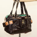 Chloe Hand Bag Enamel Brown Auth bs26736-23