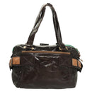 Chloe Hand Bag Enamel Brown Auth bs26736-2