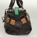 Chloe Hand Bag Enamel Brown Auth bs26736-3