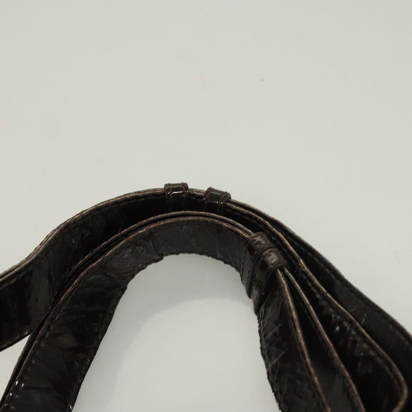 Chloe Hand Bag Enamel Brown Auth bs26736