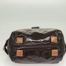 Chloe Hand Bag Enamel Brown Auth bs26736-5