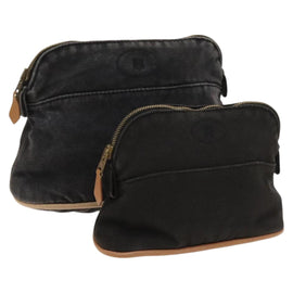HERMES Bolide Pouch Canvas 2Set Black Auth bs26741