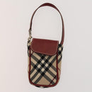 BURBERRY Nova Check Blue Label Bag Leather Canvas 2Set Beige Auth bs26744-11