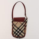 BURBERRY Nova Check Blue Label Bag Leather Canvas 2Set Beige Auth bs26744-12