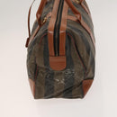 FENDI Pecan Canvas Hand Bag Leather 2Set Black Brown gold Auth bs26745-4