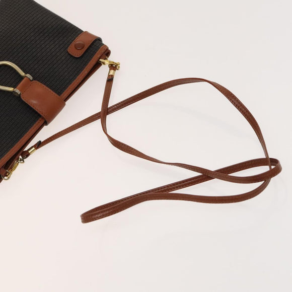 BALLY Shoulder Bag Leather PVC 3Set Beige Black Auth bs26746