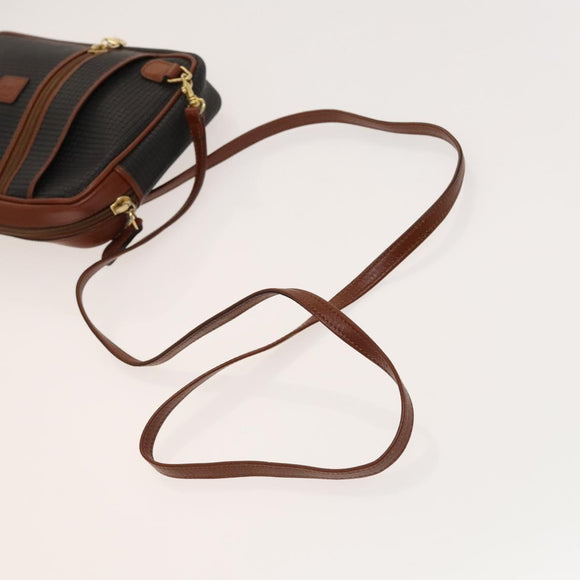 BALLY Shoulder Bag Leather PVC 3Set Beige Black Auth bs26746