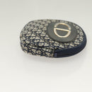 Christian Dior Trotter Canvas Pouch 2Set Blue Beige Silver Auth bs26748-11