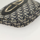Christian Dior Trotter Canvas Pouch 2Set Blue Beige Silver Auth bs26748-14