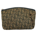Christian Dior Trotter Canvas Pouch 2Set Blue Beige Silver Auth bs26748-2