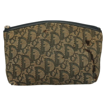 Christian Dior Trotter Canvas Pouch 2Set Blue Beige Silver Auth bs26748 - 0