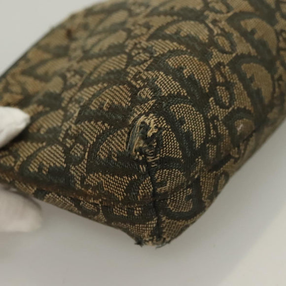 Christian Dior Trotter Canvas Pouch 2Set Blue Beige Silver Auth bs26748