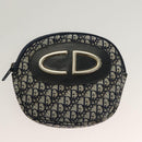 Christian Dior Trotter Canvas Pouch 2Set Blue Beige Silver Auth bs26748-9