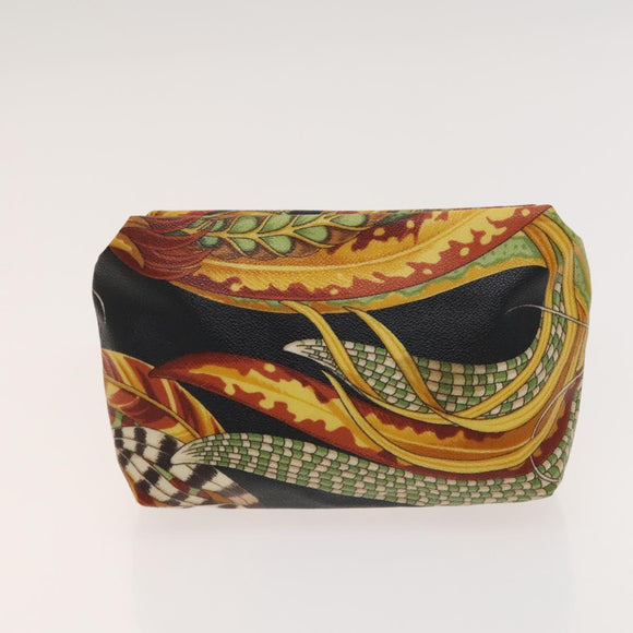 Salvatore Ferragamo Bag Leather Canvas 2Set Black Silver yellow Auth bs26749