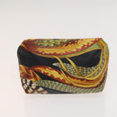 Salvatore Ferragamo Bag Leather Canvas 2 Set Black Silver yellow Auth bs26749-10