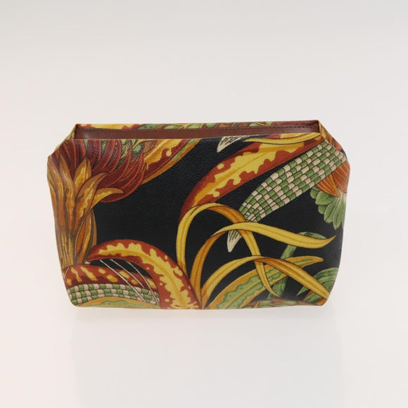 Salvatore Ferragamo Bag Leather Canvas 2Set Black Silver yellow Auth bs26749