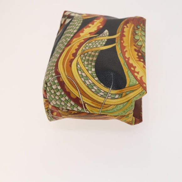 Salvatore Ferragamo Bag Leather Canvas 2Set Black Silver yellow Auth bs26749