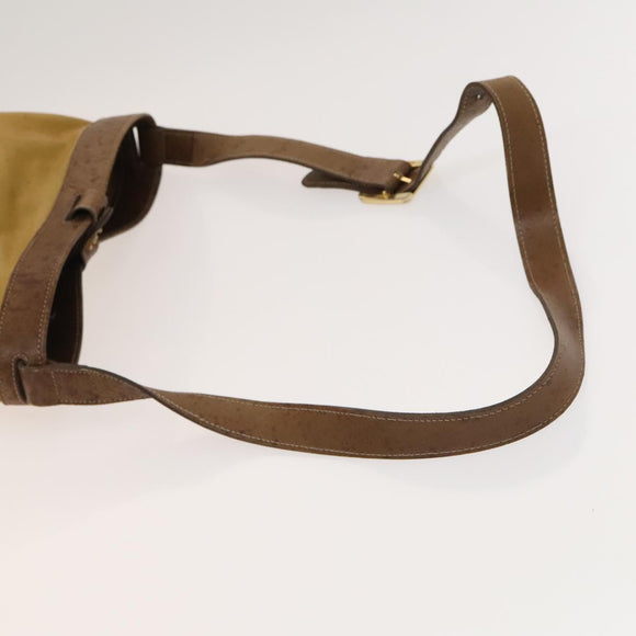 LOEWE Anagram Shoulder Bag Leather 2Set Beige Brown gold Auth bs26751