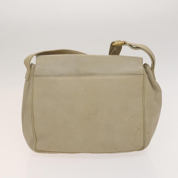 LOEWE Anagram Shoulder Bag Leather 2Set Beige Brown gold Auth bs26751