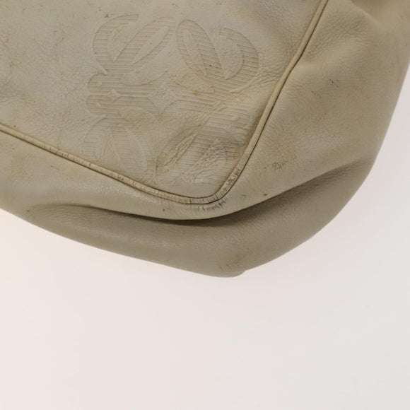 LOEWE Anagram Shoulder Bag Leather 2Set Beige Brown gold Auth bs26751