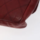 CHANEL Bicolore Waist Bag Lamb Skin Red Gold CC Auth bs26757-15