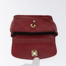 CHANEL Bicolore Waist Bag Lamb Skin Red Gold CC Auth bs26757-13