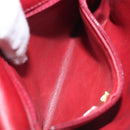 CHANEL Bicolore Waist Bag Lamb Skin Red Gold CC Auth bs26757-12