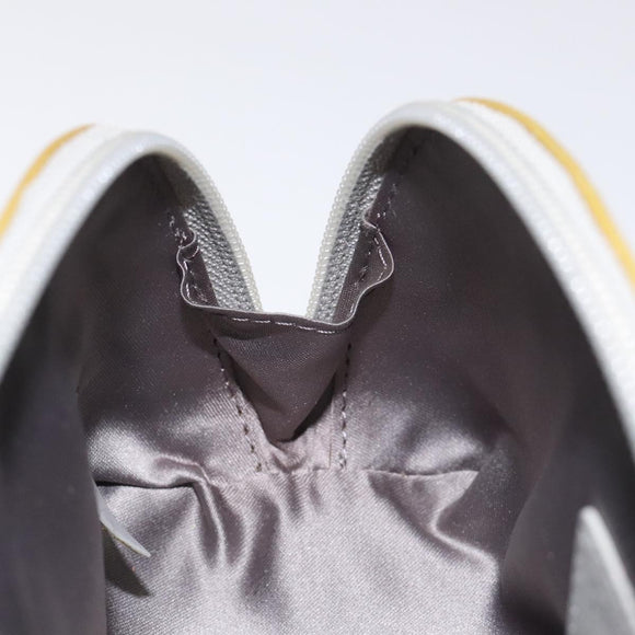 CHANEL Pouch Enamel Silver CC Auth bs26759