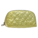 CHANEL Pouch Enamel Silver CC Auth bs26759-1