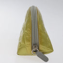 CHANEL Pouch Enamel Silver CC Auth bs26759-4