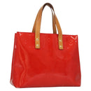 LOUIS VUITTON Monogram Vernis Reade PM Hand Bag Red Rouge M91088 LV Auth bs26765-1
