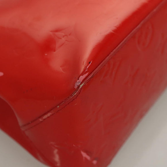 LOUIS VUITTON Monogram Vernis Reade PM Hand Bag Red Rouge M91088 LV Auth bs26765