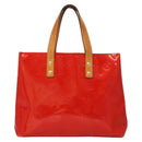 LOUIS VUITTON Monogram Vernis Reade PM Hand Bag Red Rouge M91088 LV Auth bs26765-13