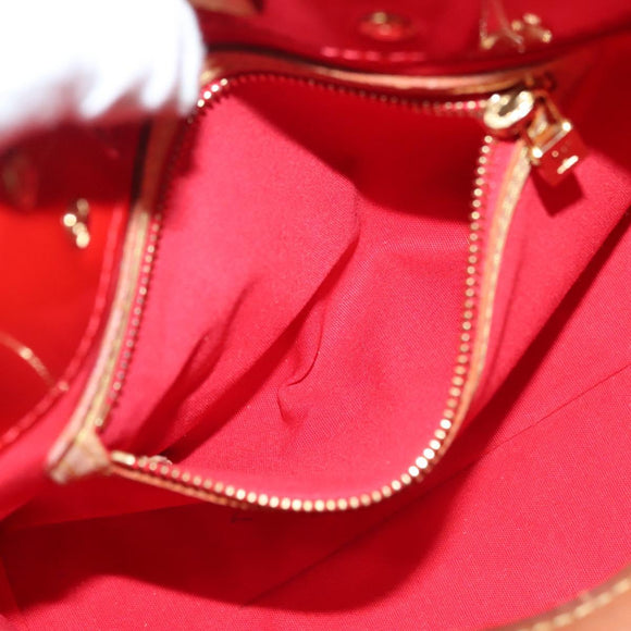 LOUIS VUITTON Monogram Vernis Reade PM Hand Bag Red Rouge M91088 LV Auth bs26765