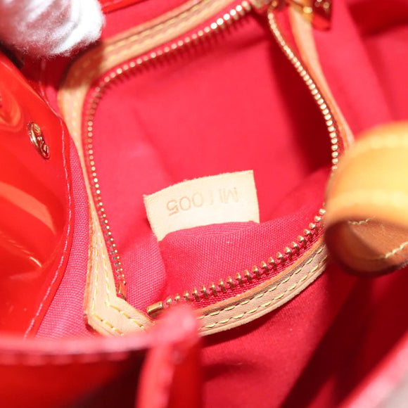 LOUIS VUITTON Monogram Vernis Reade PM Hand Bag Red Rouge M91088 LV Auth bs26765