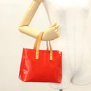 LOUIS VUITTON Monogram Vernis Reade PM Hand Bag Red Rouge M91088 LV Auth bs26765-22