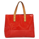 LOUIS VUITTON Monogram Vernis Reade PM Hand Bag Red Rouge M91088 LV Auth bs26765-2