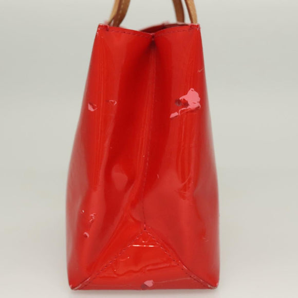 LOUIS VUITTON Monogram Vernis Reade PM Hand Bag Red Rouge M91088 LV Auth bs26765