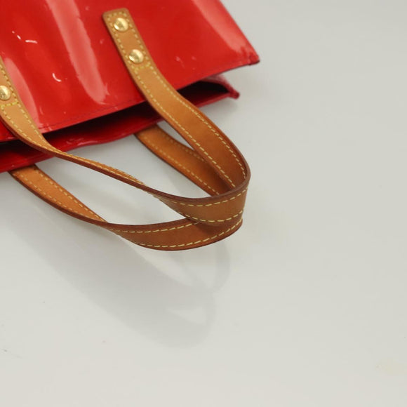 LOUIS VUITTON Monogram Vernis Reade PM Hand Bag Red Rouge M91088 LV Auth bs26765
