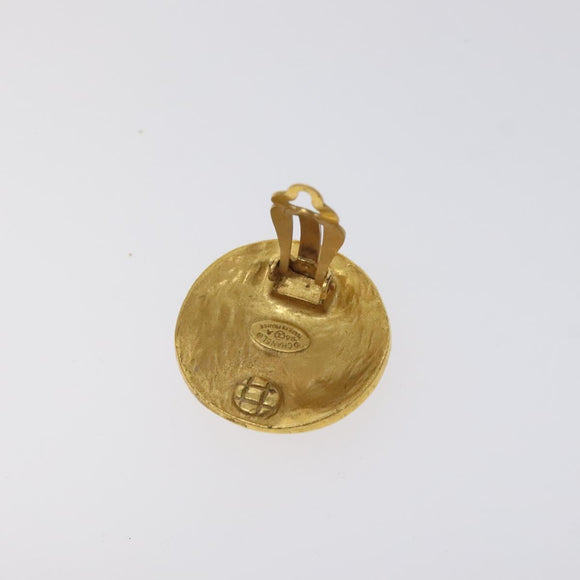 CHANEL Earring metal Gold CC Auth bs26771