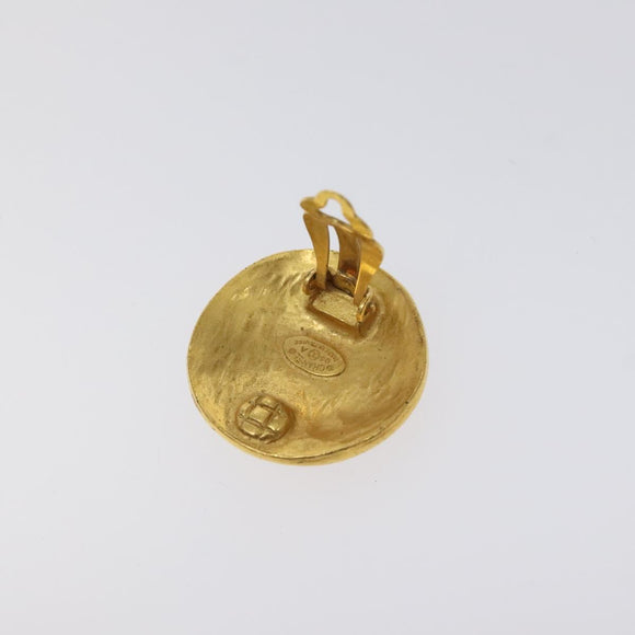 CHANEL Earring metal Gold CC Auth bs26771