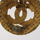 CHANEL Earring Metal Gold CC Auth bs26773-10