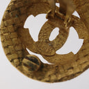 CHANEL Earring Metal Gold CC Auth bs26773-5