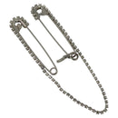 CHANEL Brooch metal Silver CC Auth bs26775-1