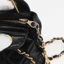 CHANEL Matelasse Chain Shoulder Bag Lamb Skin Black Gold CC Auth bs26776-15