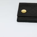 CHANEL Chain Wallet Lamb Skin Black Gold CC Auth bs26777-14