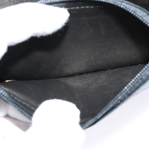 CHANEL Chain Wallet Lamb Skin Black Gold CC Auth bs26777