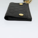 CHANEL Chain Wallet Lamb Skin Black Gold CC Auth bs26777-3