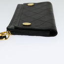 CHANEL Chain Wallet Lamb Skin Black Gold CC Auth bs26777-4